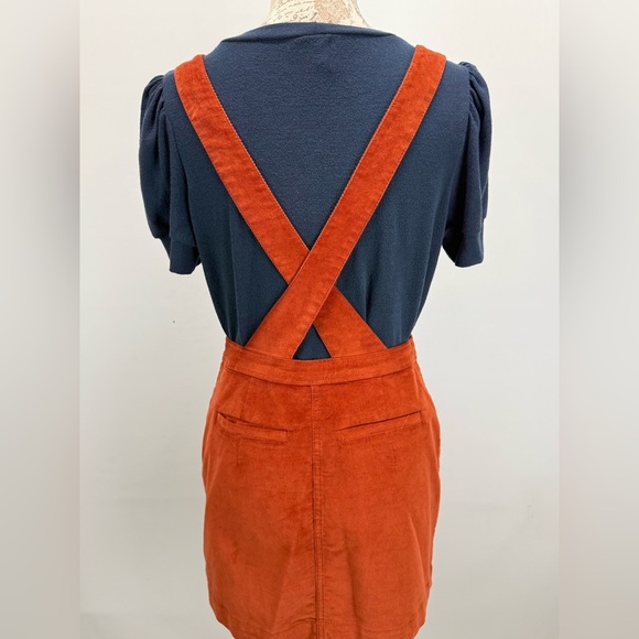 FREE PEOPLE Rust Brown corduroy Old School Love jumper Dress size 4 - Picture 6 of 14